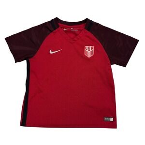 Nike USA Soccer Jersey Youth Size M Red 2017 Away Kit USMNT Football Shirt